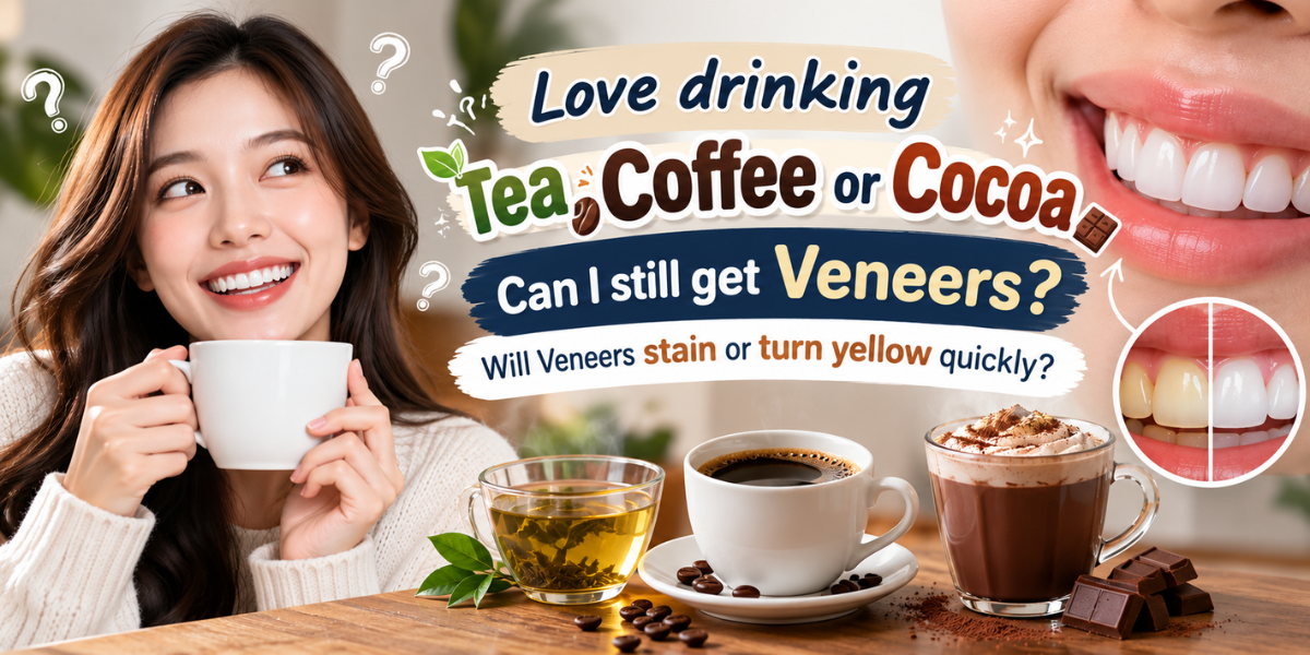 Can you drink coffee tea and cocoa after veneers and the difference in staining between Ceramic and Composite Veneers