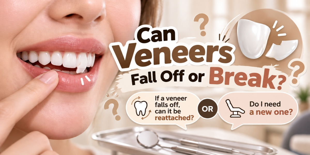 Veneer fell off or broke and assessment of whether a Ceramic Veneer can be reattached or replaced