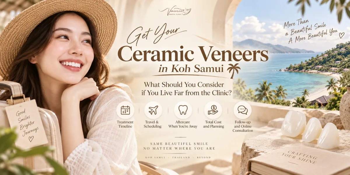 Veneers in Koh Samui for patients considering long-distance Ceramic Veneer treatment in Krabi